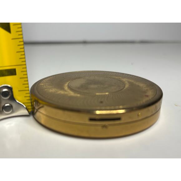 Vintage MCM Merle Norman Empty Powder Compact Boomerang Atomic Age Gold Tone - Picture 5 of 6